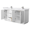 Custom image for White with Brushed Nickel Trim / White Cultured Marble / No Mirror