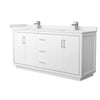 Custom image for White with Brushed Nickel Trim / White Cultured Marble / No Mirror