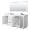 Custom image for White with Brushed Nickel Trim / White Cultured Marble / 70