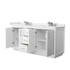 Custom image for White with Brushed Nickel Trim / White Cultured Marble / No Mirror