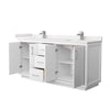 Custom image for White with Brushed Nickel Trim / White Quartz / No Mirror