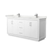 Custom image for White with Brushed Nickel Trim / White Quartz / No Mirror