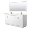 Custom image for White with Satin Bronze Trim / Carrara Cultured Marble / 70
