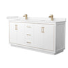 Custom image for White with Satin Bronze Trim / Carrara Cultured Marble / No Mirror