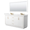 Custom image for White with Satin Bronze Trim / Carrara Cultured Marble / 70