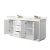 Custom image for White with Satin Bronze Trim / Carrara Cultured Marble / No Mirror