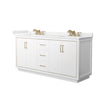 Custom image for White with Satin Bronze Trim / Carrara Cultured Marble / No Mirror