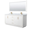 Custom image for White with Satin Bronze Trim / White Carrara Marble / 70