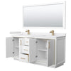 Custom image for White with Satin Bronze Trim / White Cultured Marble / 70