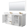 Custom image for White with Satin Bronze Trim / White Cultured Marble / 70