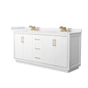 Custom image for White with Satin Bronze Trim / White Cultured Marble / No Mirror