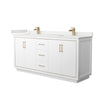 Custom image for White with Satin Bronze Trim / White Quartz / No Mirror