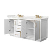 Custom image for White with Satin Bronze Trim / White Quartz / No Mirror