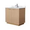 Custom image for Light Straw with Brushed Nickel Trim / White Carrara Marble / No Mirror