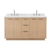 Custom image for Light Straw with Brushed Nickel Trim / Carrara Cultured Marble / No Mirror