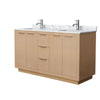 Custom image for Light Straw with Brushed Nickel Trim / White Carrara Marble / No Mirror