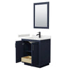 Custom image for Dark Blue with Matte Black Trim / Carrara Cultured Marble / 24