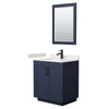 Custom image for Dark Blue with Matte Black Trim / Carrara Cultured Marble / 24