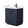 Custom image for Dark Blue with Matte Black Trim / White Quartz / No Mirror