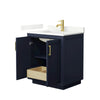 Custom image for Dark Blue with Brushed Gold Trim / Giotto Quartz / No Mirror