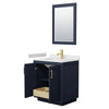 Custom image for Dark Blue with Brushed Gold Trim / White Cultured Marble / 24