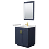 Custom image for Dark Blue with Brushed Gold Trim / White Cultured Marble / 24
