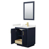 Custom image for Dark Blue with Brushed Gold Trim / White Quartz / 24