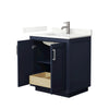 Custom image for Dark Blue with Brushed Nickel Trim / Giotto Quartz / No Mirror