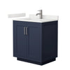 Custom image for Dark Blue with Brushed Nickel Trim / White Quartz / No Mirror