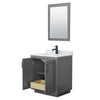 Custom image for Dark Gray with Matte Black Trim / White Carrara Marble / 24