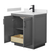 Custom image for Dark Gray with Matte Black Trim / White Cultured Marble / No Mirror