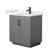 Custom image for Dark Gray with Matte Black Trim / White Quartz / No Mirror