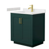 Custom image for Green with Brushed Gold Trim / Carrara Cultured Marble / No Mirror