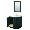 Custom image for Green with Brushed Gold Trim / White Carrara Marble / 24