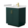 Custom image for Green with Brushed Gold Trim / White Cultured Marble / No Mirror