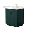Custom image for Green with Brushed Gold Trim / White Quartz / No Mirror