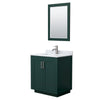 Custom image for Green with Brushed Nickel Trim / White Carrara Marble / 24