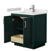 Custom image for Green with Brushed Nickel Trim / White Cultured Marble / No Mirror