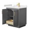 Custom image for Dark Gray with Brushed Gold Trim / Carrara Cultured Marble / No Mirror