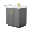 Custom image for Dark Gray with Brushed Gold Trim / Carrara Cultured Marble / No Mirror