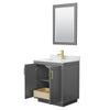 Custom image for Dark Gray with Brushed Gold Trim / White Carrara Marble / 24