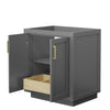 Custom image for Dark Gray with Brushed Gold Trim / No Mirror