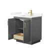 Custom image for Dark Gray with Brushed Gold Trim / Giotto Quartz / No Mirror