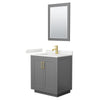 Custom image for Dark Gray with Brushed Gold Trim / White Quartz / 24