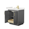 Custom image for Dark Gray with Brushed Gold Trim / White Quartz / No Mirror