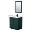 Custom image for Green with Matte Black Trim / Carrara Cultured Marble / 24