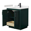 Custom image for Green with Matte Black Trim / Carrara Cultured Marble / No Mirror