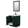 Custom image for Green with Matte Black Trim / White Carrara Marble / 24