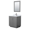 Custom image for Dark Gray with Brushed Nickel Trim / White Carrara Marble / 24