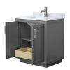 Custom image for Dark Gray with Brushed Nickel Trim / White Carrara Marble / No Mirror